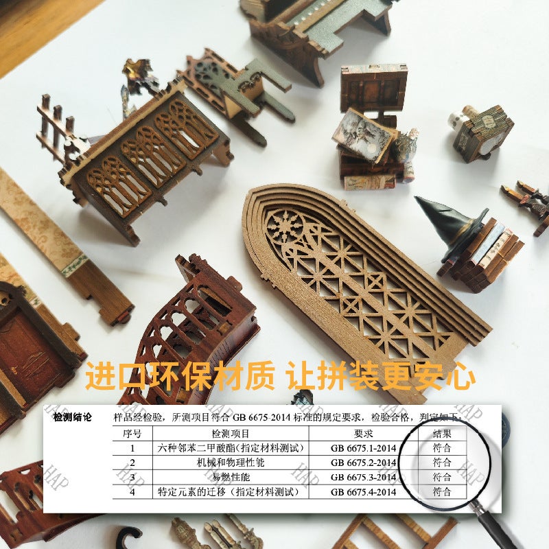 Magic World 3D Diy Cabin Handmade Assembled Book Stand Desktop Model Toy For Holiday Gifts - Image 3